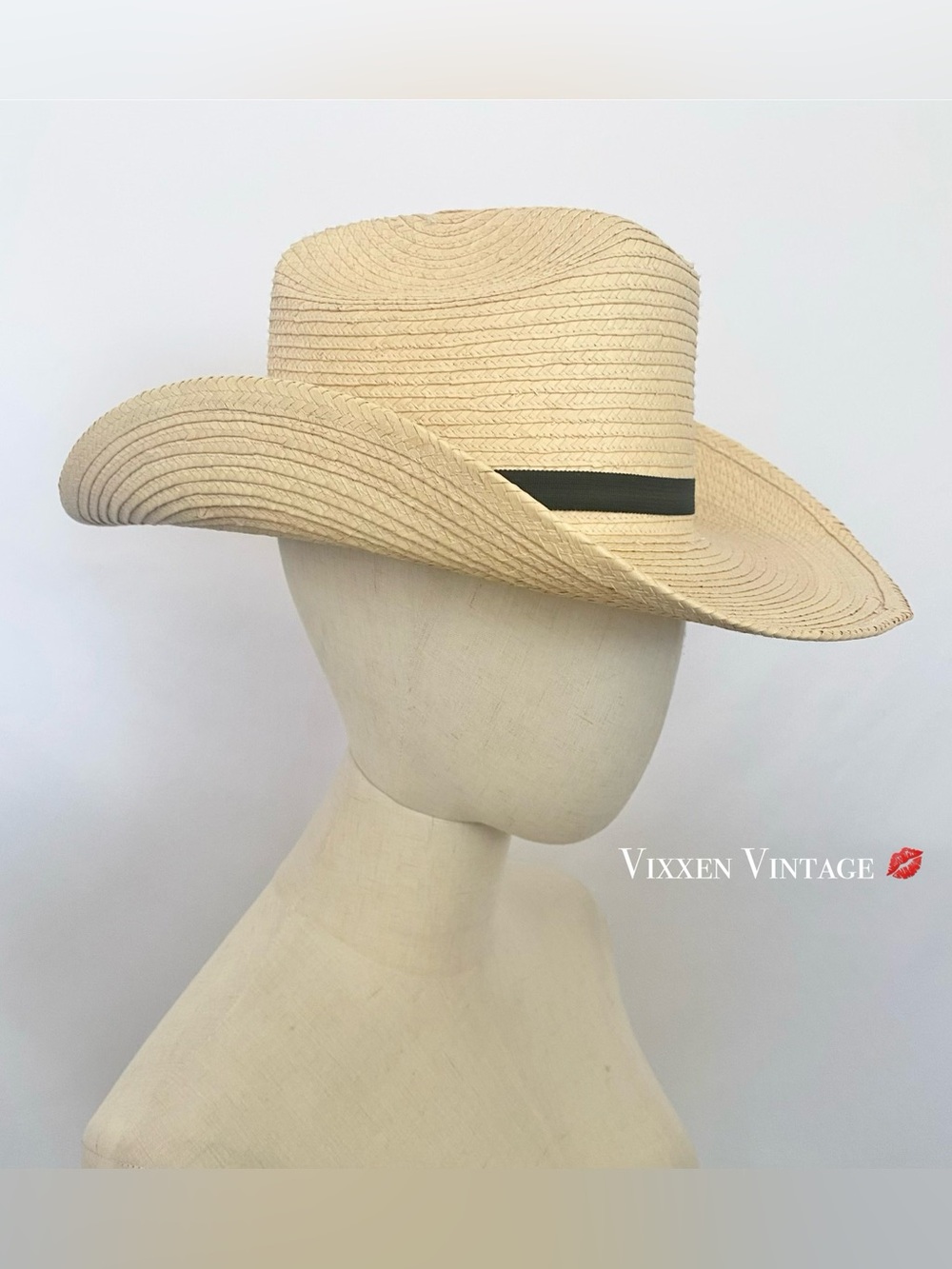 SUNBODY HATS HOUSTON, TEXAS 'KID'S CATTLEMAN PALM LEAF STRAW HAT' IN NATURAL